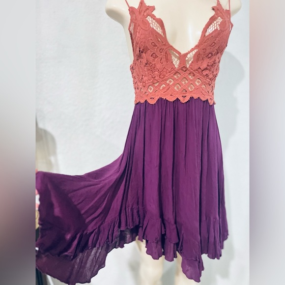 Free People Adella dress copper combo size Small this dress is like new - Picture 11 of 15